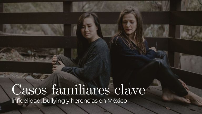Dos mujeres sentadas de espaldas con gesto serio, representando conflictos familiares y de pareja vinculados a infidelidad, bullying y herencias.