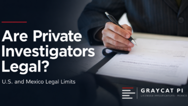 Are private investigators legal? Cover image showing a person reviewing legal documents, with GrayCat PI branding.