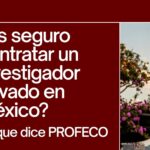 Portada del artículo de GrayCat PI con el título “¿Es seguro contratar un investigador privado en México? Lo que dice PROFECO”, junto a una bandera de México ondeando al aire.