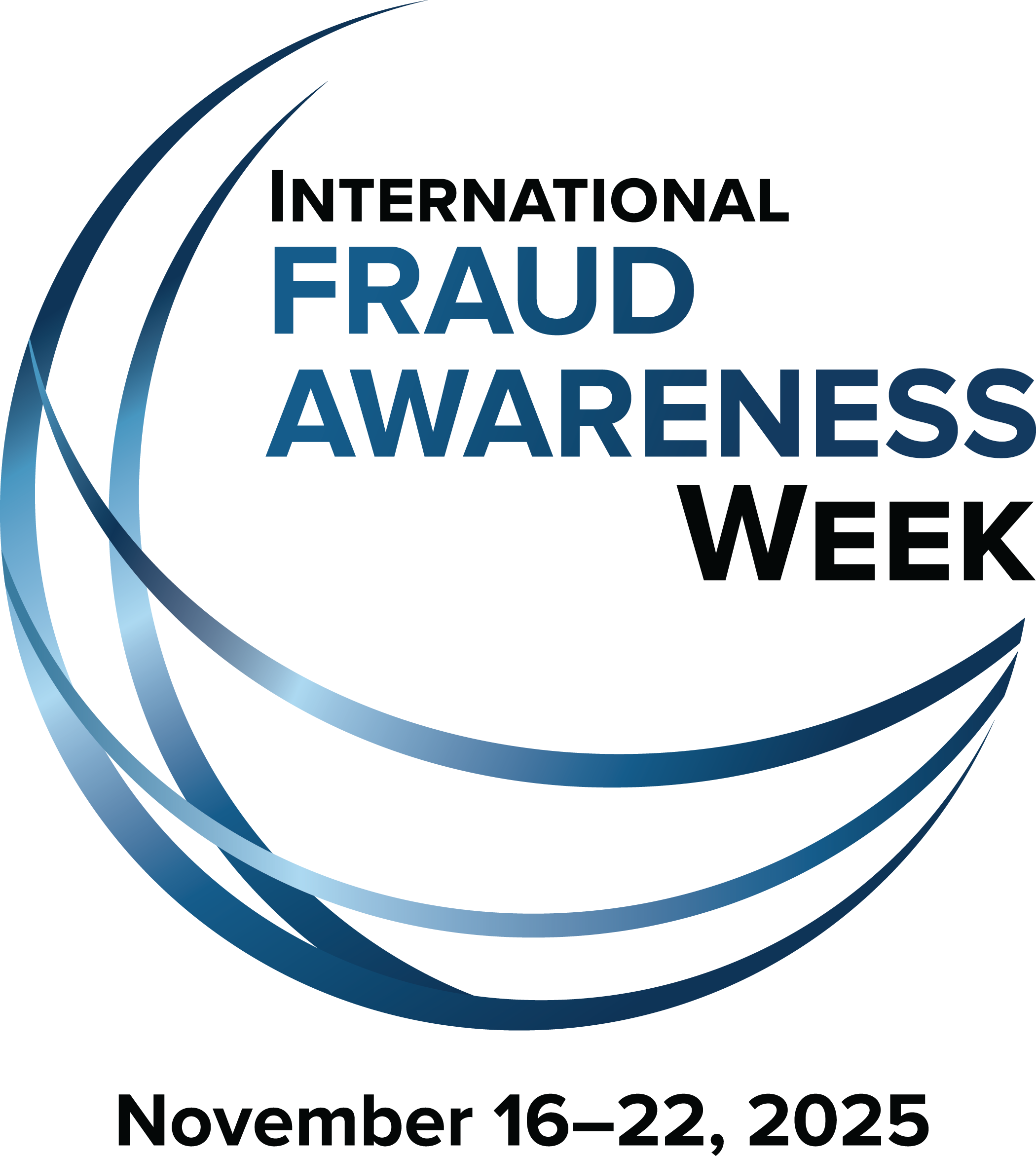 International Fraud Awareness Week 2025 logo with blue arcs and dates November 16–22, 2025